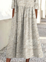 Damen Geblümt Sommer Kleid Rundhals Kurzarm A-Linien-Kleid