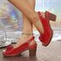 Lässig Unifarben Verstellbare Schnalle Niedrig Peep-Toe-Sandalen