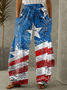 Damen Amerika-Flagge Lang Hose Lässig Frühling/Herbst Hose