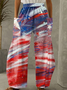 Damen Amerika-Flagge Lang Hose Lässig Frühling/Herbst Hose