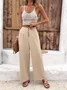 Damen Unifarben Lang Hose Lässig Frühling/Herbst Hose