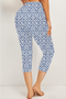 Lässig Geblümt Caprihosen Elastische Taille Print Hose
