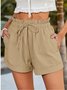 Lässig Unifarben Normal Tunnelzug Gerade Hosen Shorts