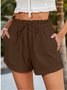 Lässig Unifarben Normal Tunnelzug Gerade Hosen Shorts