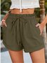 Lässig Unifarben Normal Tunnelzug Gerade Hosen Shorts