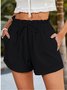 Lässig Unifarben Normal Tunnelzug Gerade Hosen Shorts