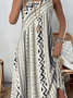 Damen Geometrisch Sommer Kleid Rundhals Ärmellos Tanktop A-Linien-Kleid