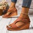 Retro Unifarben Verstellbare Schnalle Blockabsatz Peep-Toe-Sandalen