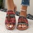 Retro Geometrisch Slip On Flach Rutschfest