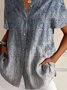 Hemdkragen Kurzarm Paisley Regelmäßig Mikroelastizität Regelmäßige Passform Bluse für Damen