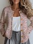 Damen Gestrickt 3d Drucken Langarm Bequem Retro Strickjacke