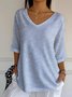 Retro Gestreift Rundhals Langarm T-Shirt