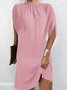 Damen Geometrisch Dolman-Ärmel Sommer Print Kleid Rundhals Kurzarm Tanktop A-Linien-Kleid