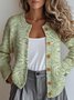 Damen Gestrickt 3d Drucken Langarm Bequem Retro Strickjacke