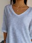 Retro Gestreift Rundhals Langarm T-Shirt