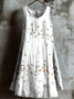 Damen Geblümt Sommer Kleid Rundhals Ärmellos A-Linien-Kleid