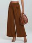 Damen Unifarben Lang Elastische Taille Hose Lässig Frühling/Herbst Hose