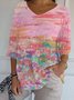 Retro Malerei Rundhals Langarm T-Shirt