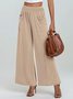 Damen Unifarben Lang Elastische Taille Hose Lässig Frühling/Herbst Hose