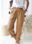 Damen Unifarben Lang Hose Retro Frühling/Herbst Hose