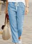 Damen Unifarben Lang Hose Retro Frühling/Herbst Hose