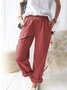Damen Unifarben Lang Hose Retro Frühling/Herbst Hose