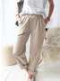 Damen Unifarben Lang Hose Retro Frühling/Herbst Hose