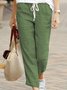 Damen Unifarben Lang Hose Retro Frühling/Herbst Hose