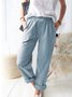 Damen Unifarben Lang Hose Retro Frühling/Herbst Hose