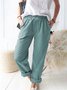 Damen Unifarben Lang Hose Retro Frühling/Herbst Hose