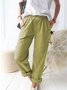Damen Unifarben Lang Hose Retro Frühling/Herbst Hose