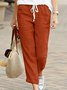 Damen Unifarben Lang Hose Retro Frühling/Herbst Hose