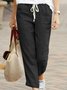 Damen Unifarben Lang Hose Retro Frühling/Herbst Hose