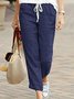 Damen Unifarben Lang Hose Retro Frühling/Herbst Hose