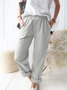 Damen Unifarben Lang Hose Retro Frühling/Herbst Hose