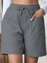 Lässig Unifarben Normal Schnürung Gerade Hosen Shorts