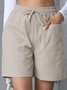 Lässig Unifarben Normal Schnürung Gerade Hosen Shorts