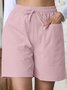 Lässig Unifarben Normal Schnürung Gerade Hosen Shorts