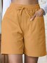 Lässig Unifarben Normal Schnürung Gerade Hosen Shorts