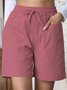 Lässig Unifarben Normal Schnürung Gerade Hosen Shorts