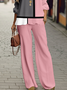 Damen Abstrakt Grafik Rundhals Langarm Bequem Lässig Tasche Patchwork Bluse mit Hose Zweiteiliges Set