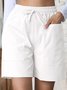Lässig Unifarben Normal Schnürung Gerade Hosen Shorts