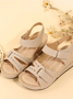 Retro Unifarben Haken und Schleife Blockabsatz Zurück leere Schuhe Nahtverarbeitung