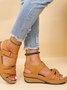 Retro Unifarben Haken und Schleife Blockabsatz Zurück leere Schuhe Nahtverarbeitung