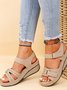 Retro Unifarben Haken und Schleife Blockabsatz Zurück leere Schuhe Nahtverarbeitung