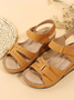 Retro Unifarben Haken und Schleife Blockabsatz Zurück leere Schuhe Nahtverarbeitung