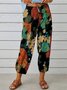 Damen Geometrisch Knöchelhose Elastische Taille Hose Retro Frühling/Herbst Hose