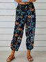 Damen Geometrisch Knöchelhose Elastische Taille Hose Retro Frühling/Herbst Hose