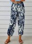 Damen Geometrisch Knöchelhose Elastische Taille Hose Retro Frühling/Herbst Hose
