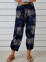 Damen Geometrisch Knöchelhose Elastische Taille Hose Retro Frühling/Herbst Hose
